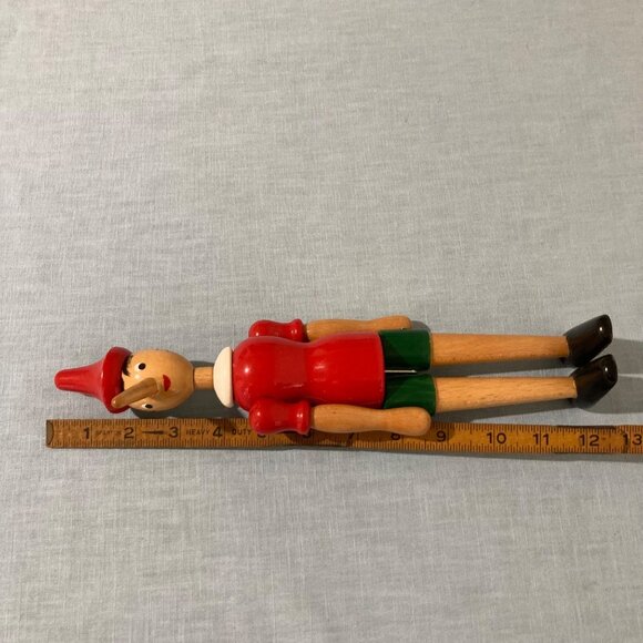 Vintage Wood Pinocchio Posable Jointed Doll Figure Made Italy 12" - Picture 4 of 4